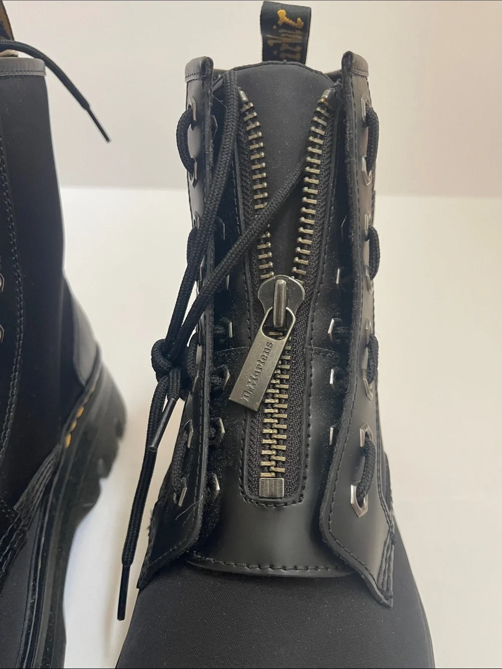 Dr. Martens Air Wair Black Zip Front Lace-Up Boots